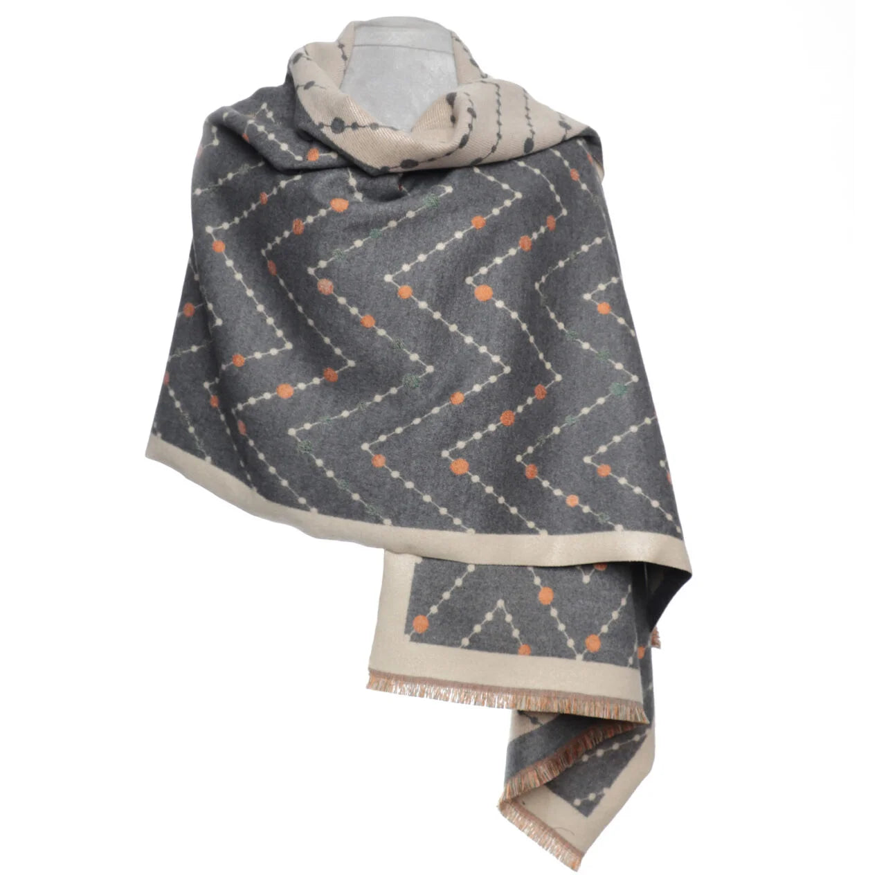 Pulse large grey & cream reversible wrap