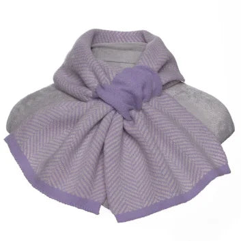 Herringbone design purple pull through scarf
