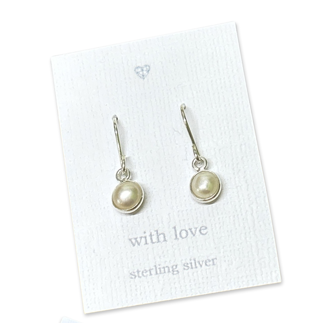 Semi precious gem stone drop earrings- sterling silver
