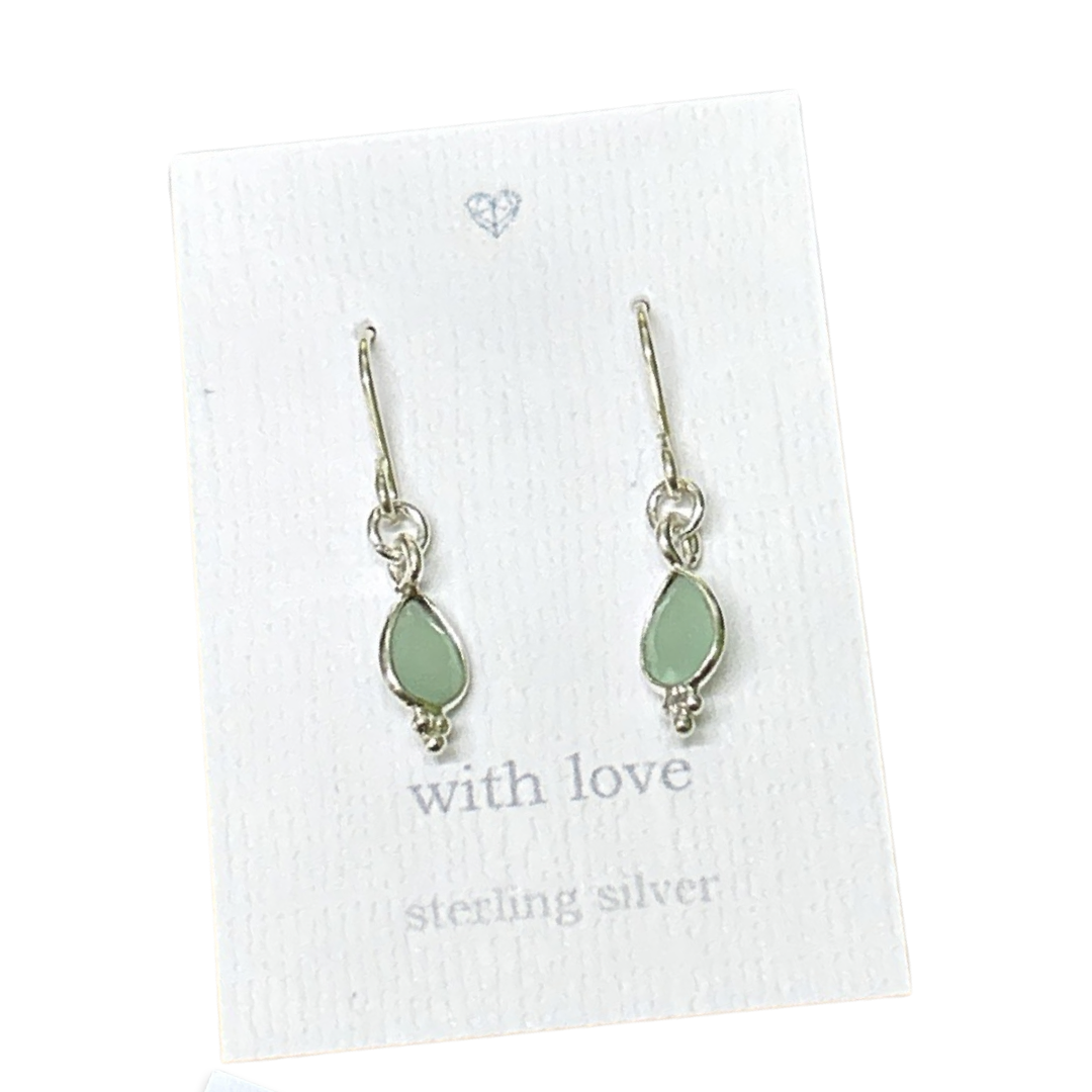 Semi precious gem stone drop earrings- sterling silver