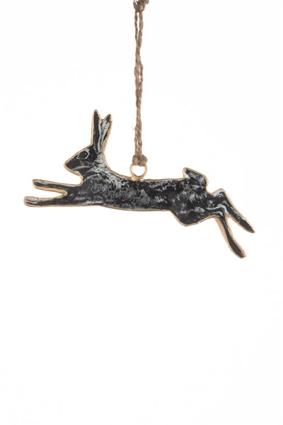 Leaping hare hanging ornament