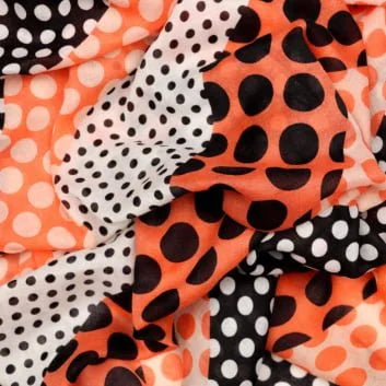 Spotty black & orange light weight scarf