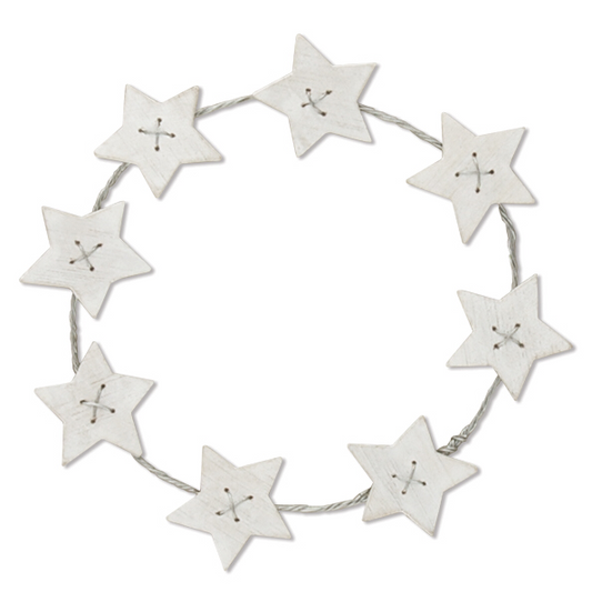 Small white wooden star’s wreath by East of India