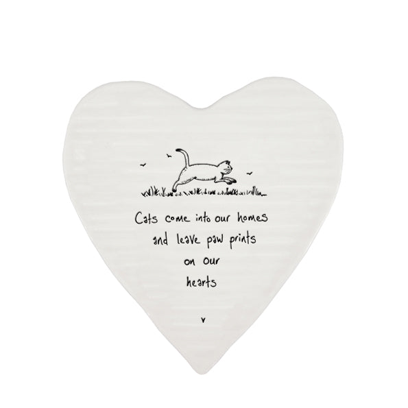 Heart shape coaster- Cats come into our homes & leave paw prints on our hearts