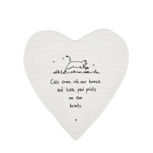 Heart shape coaster- Cats come into our homes & leave paw prints on our hearts
