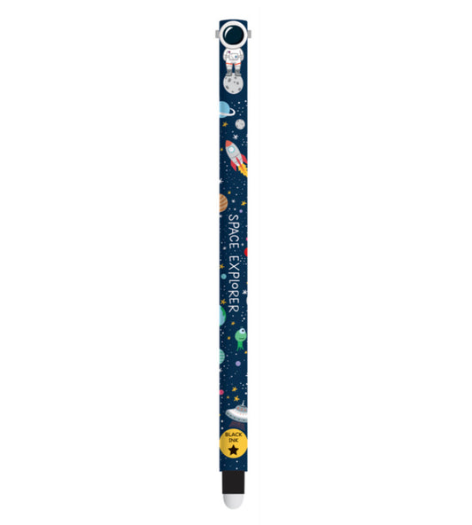 Space explorer erasable black ink pen. Legami