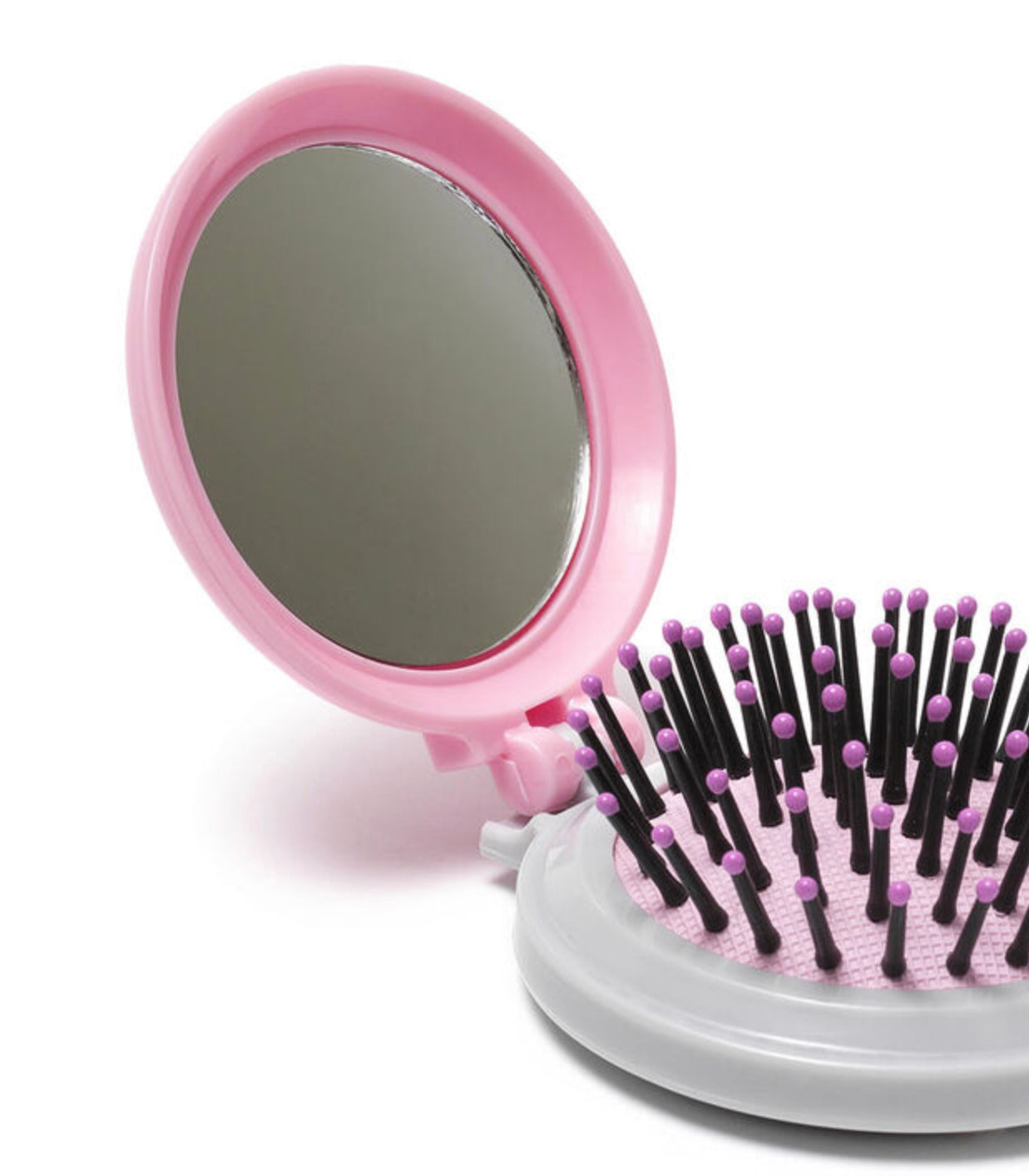 Koala foldable hairbrush and mirror