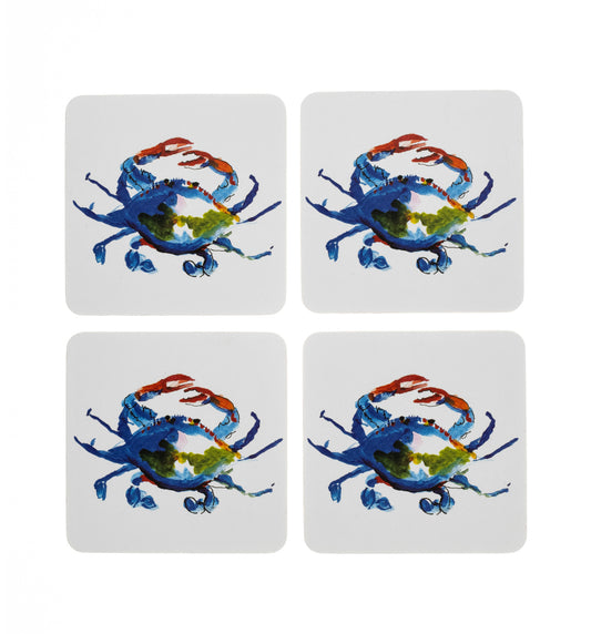 Blue Crab Cork Backed Coasters set of 4