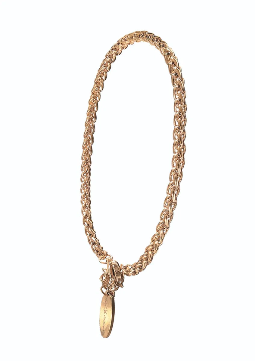 Rope chain bracelet 18k gold plate stainless steel