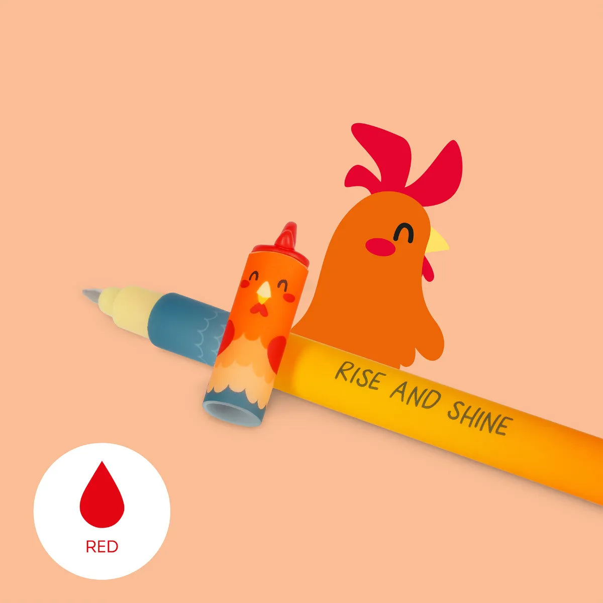 Chicken/ cockerel erasable pen by Legami