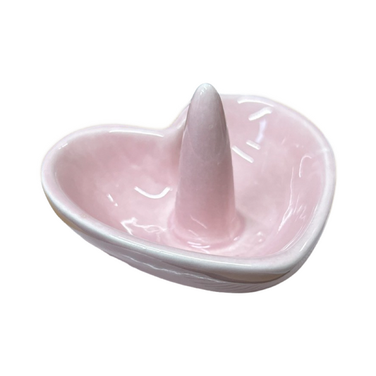 Pink heart ring dish