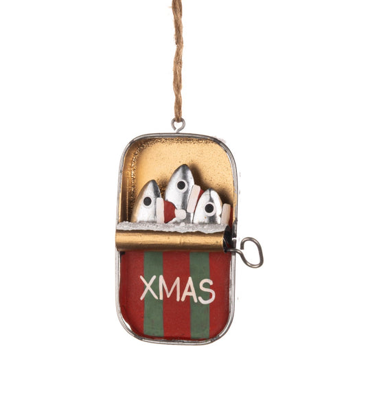 Xmas Tin of Hanging Sardines Christmas decoration