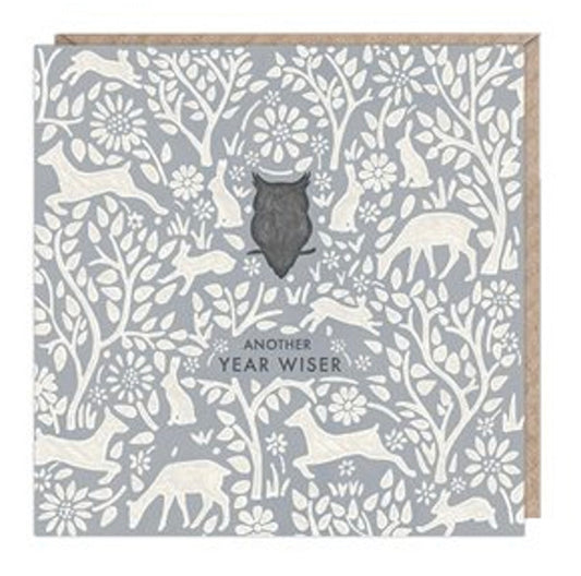 Another year wiser- wise owl birthday card