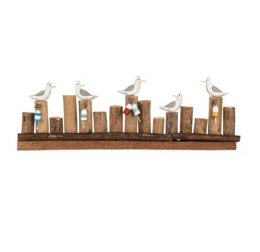 Seagulls on Groyne with buoys ornament