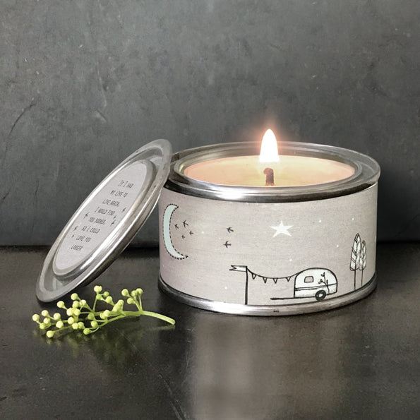 If I had my life to live again I would find you sooner so I could love you longer. Tinned candle by East Of India