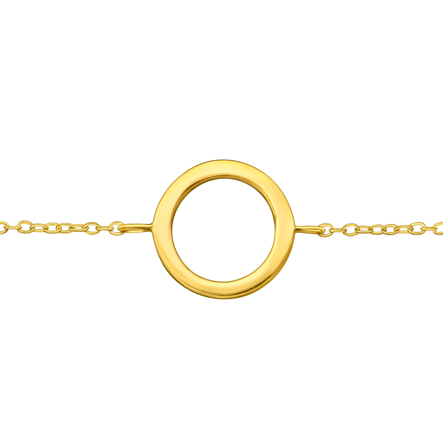 Circle link gold bracelet