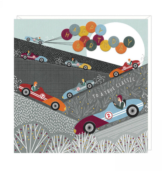 Happy birthday to a true classic, Motor racing card