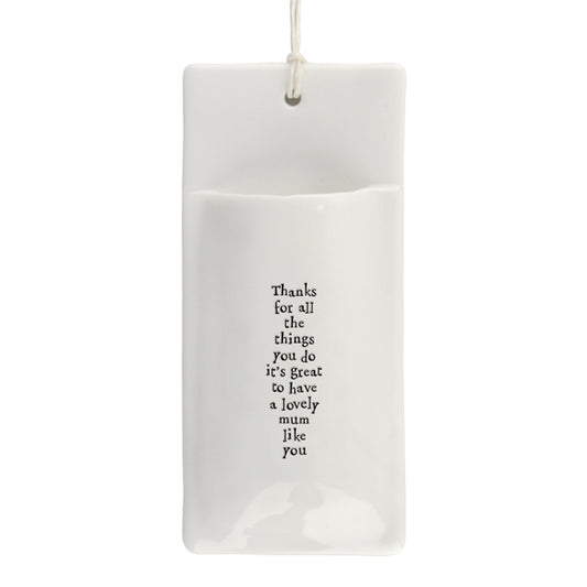 Hanging wall vase- lovely Mum