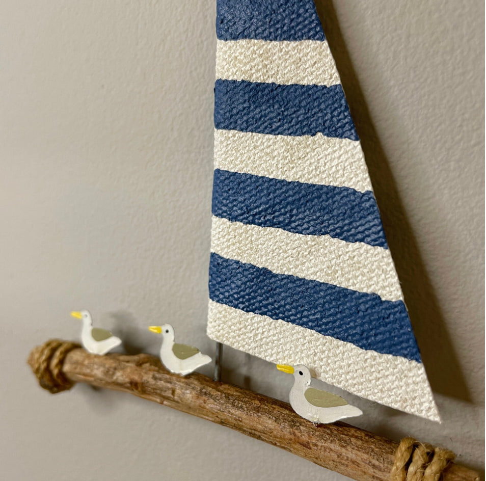 Cast away seagulls on raft. Hanging decoration by Shoeless Joe