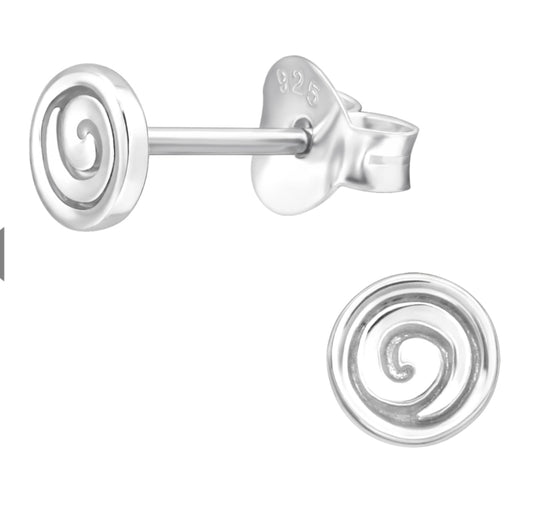Swirl sterling silver stud earrings