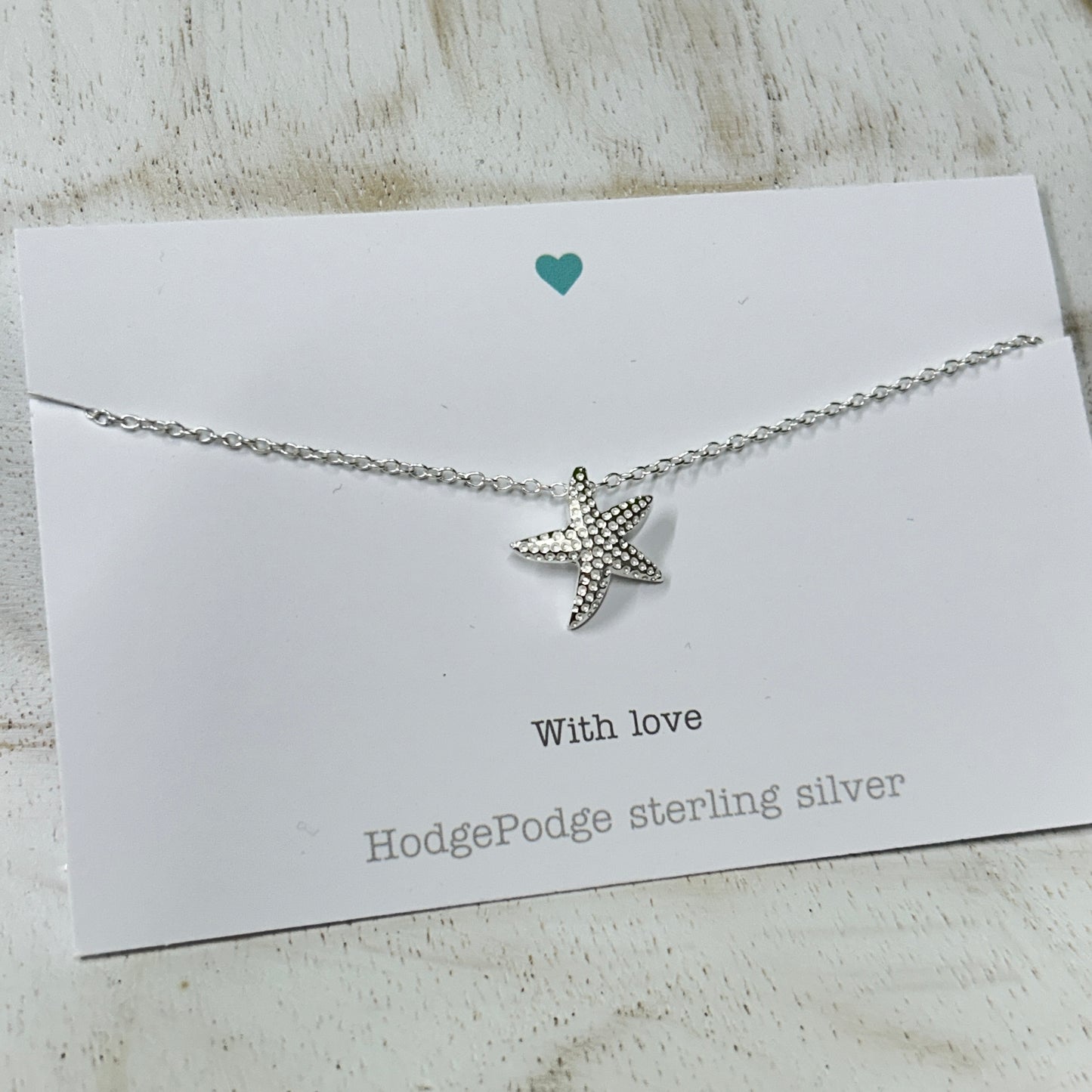 Starfish charm sterling silver necklace