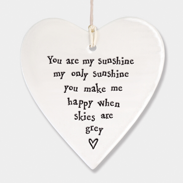 East of India hanging china heart bring me sunshine
