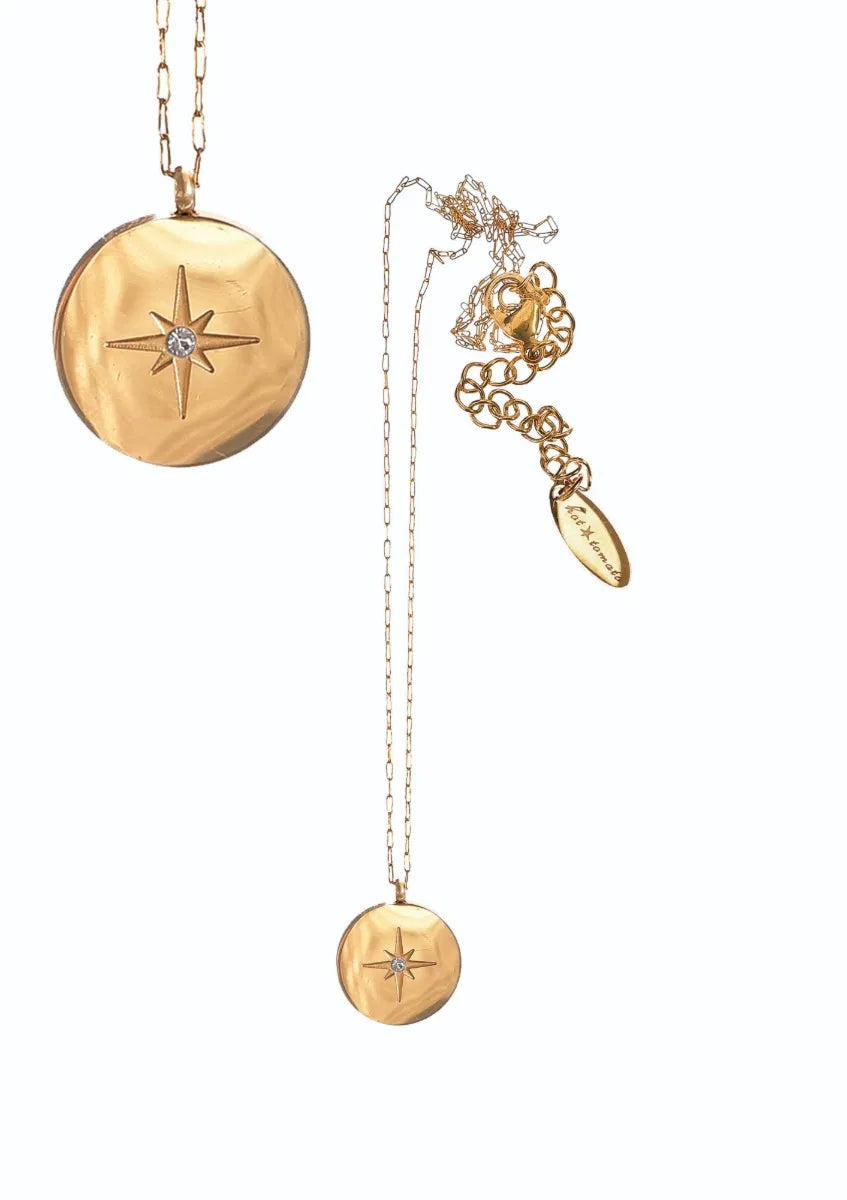 North Star Pendant necklace - 18K gold plated stainless steel