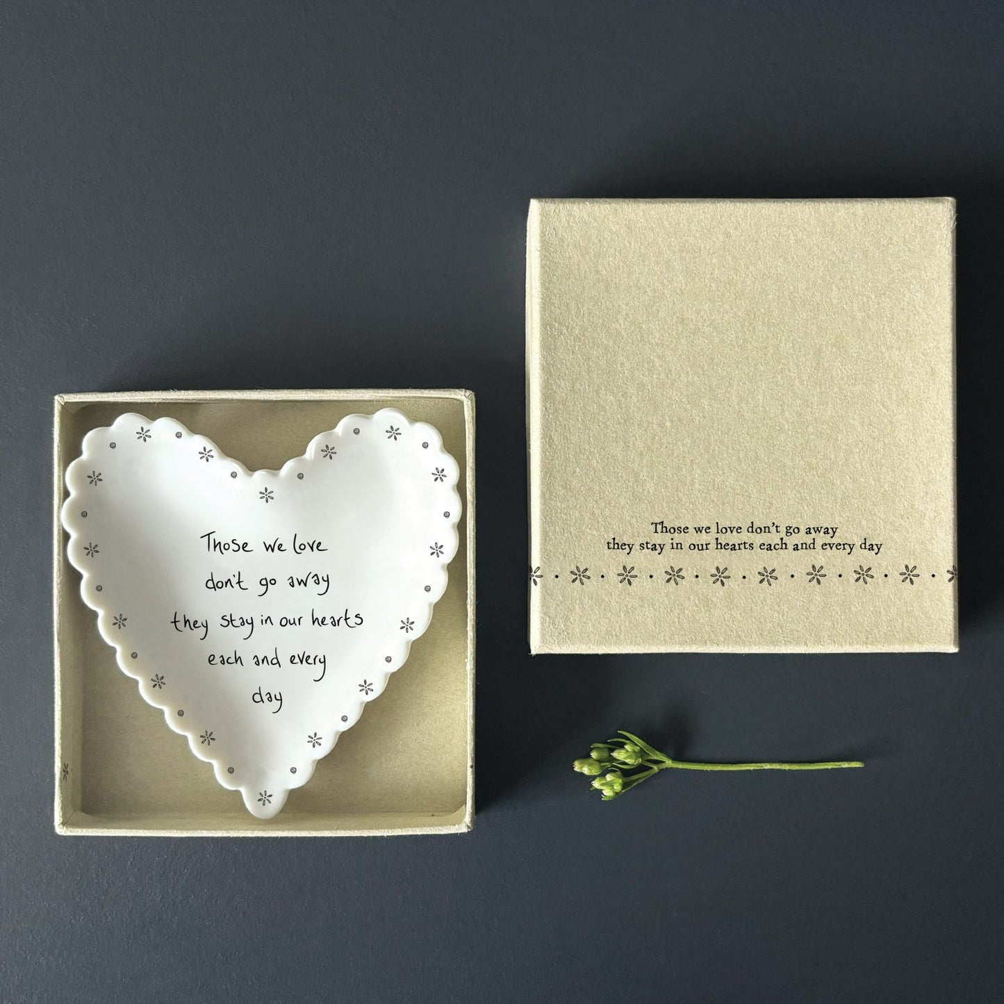 Scallop heart dish-Those we love dont go away they stay in our hearts each and everyday