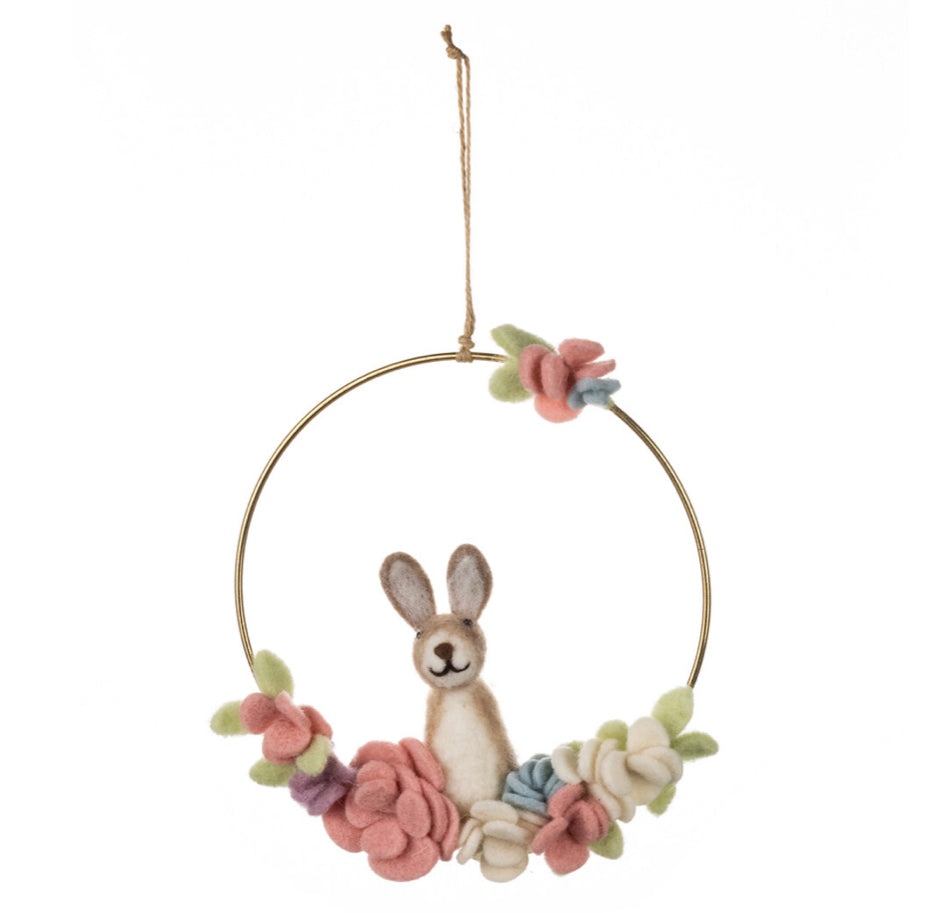 Blossom bunny wreath by Shoeless Joe