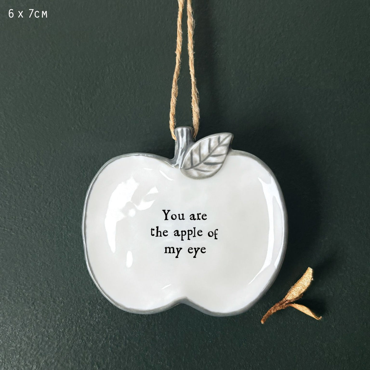 Hanging ceramic apple-You are apple of my eye
