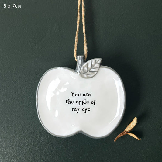 Hanging ceramic apple-You are apple of my eye