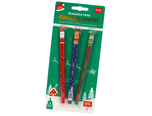 Legami Christmas Edition Naughty or Nice Erasable Gel Pen Set