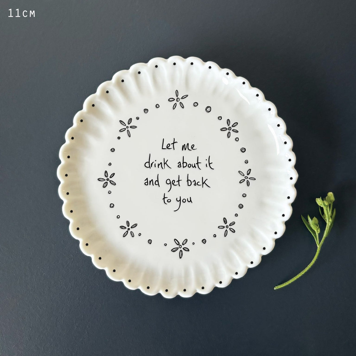 Scallop edge coaster-Let me drink about it & get back to you