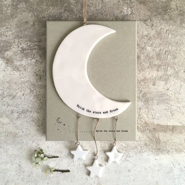 Porcelain moon & stars mobile- watch for the stars & dream