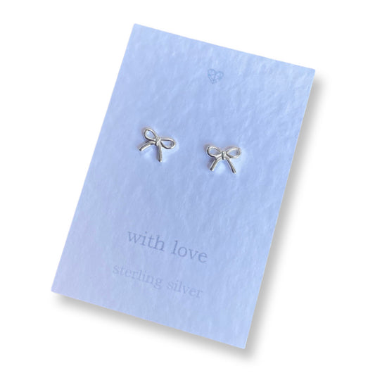 Bow sterling silver stud earrings