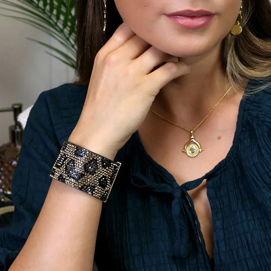 Bronze mix animal print cuff