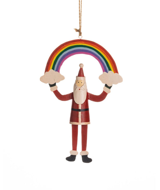 Rainbow Santa hanging Christmas decoration