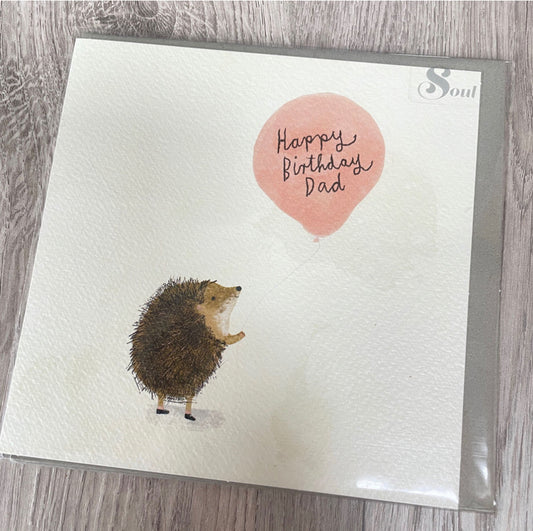 Happy Birthday Dad. Hedgehog card by soul