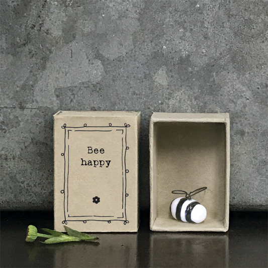 Bee Happy. Matchbox ceramic bee keepsake