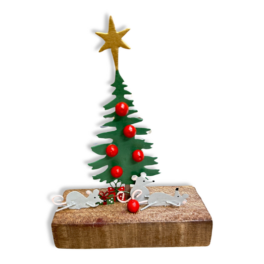 Mice waiting for Christmas standing ornament