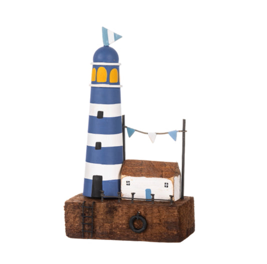Lighthouse & cottage ornament by Shoeless Joe