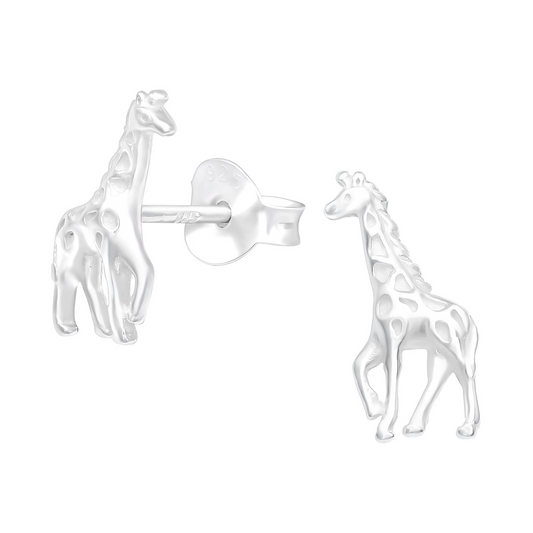 Giraffe sterling silver stud earrings