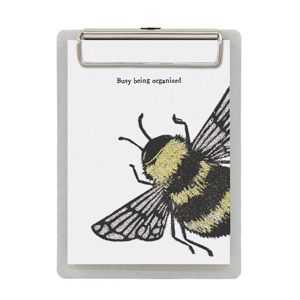 Busy being organised small clipboard pad by East of India