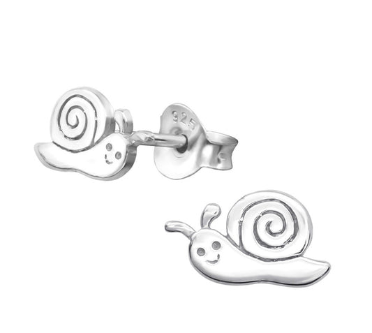 Snail sterling silver stud earrings