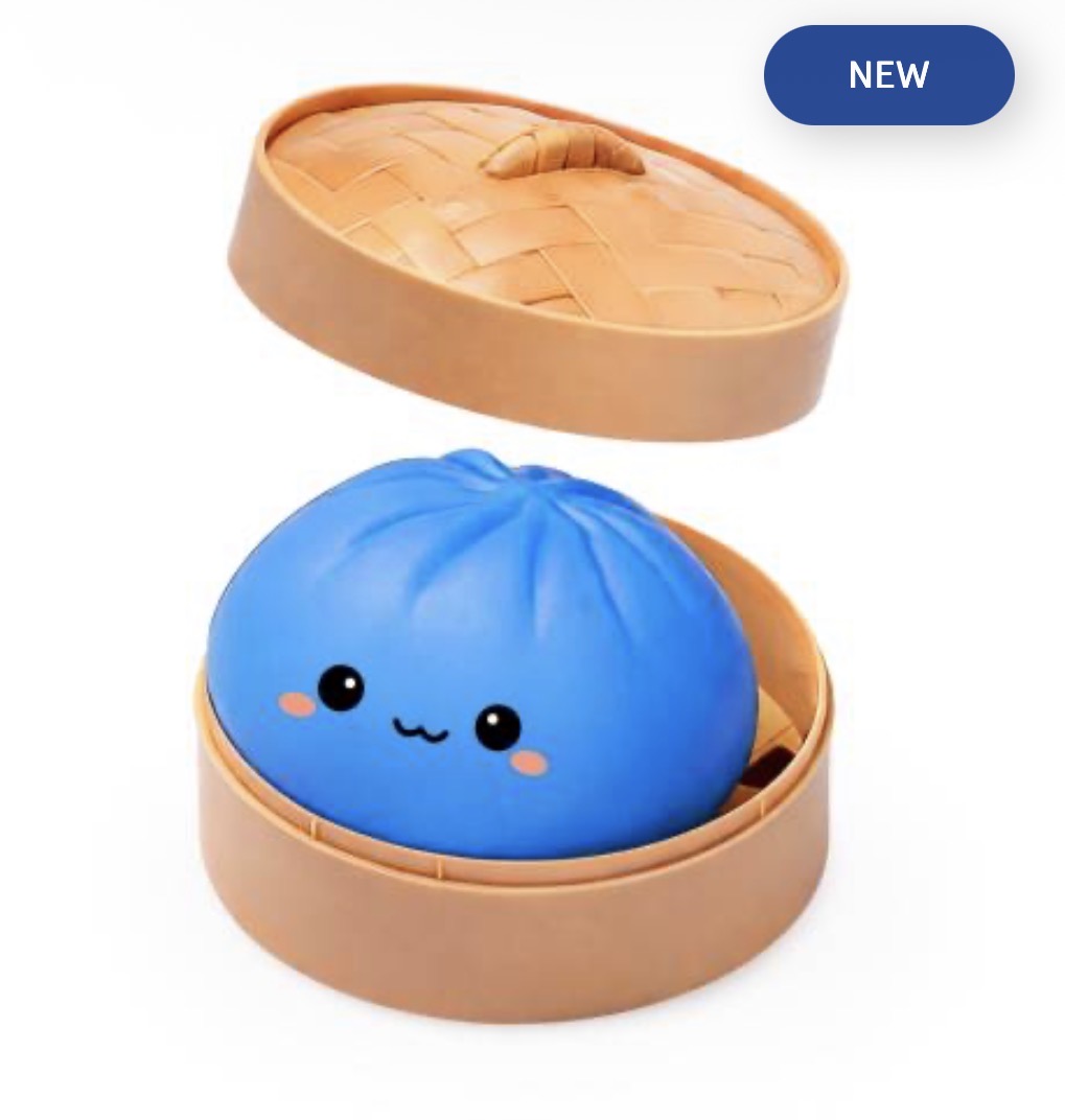 Lucky Bao Squeeze & Collect Squishy Toy – Mystery Dumpling Surprise in Bamboo Basket – Collectible Sensory Stress Toy for Kids – Soft Squishy Fidget Toy – 1 Mystery Bao (Large)