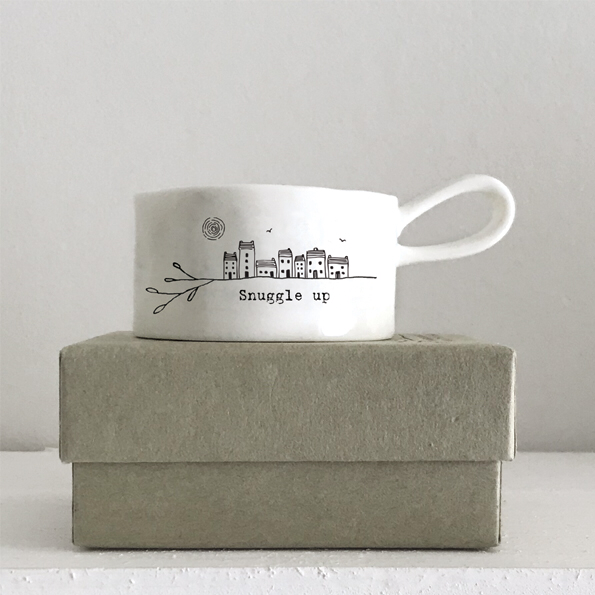 Snuggle boxed china tea light holder by east of India