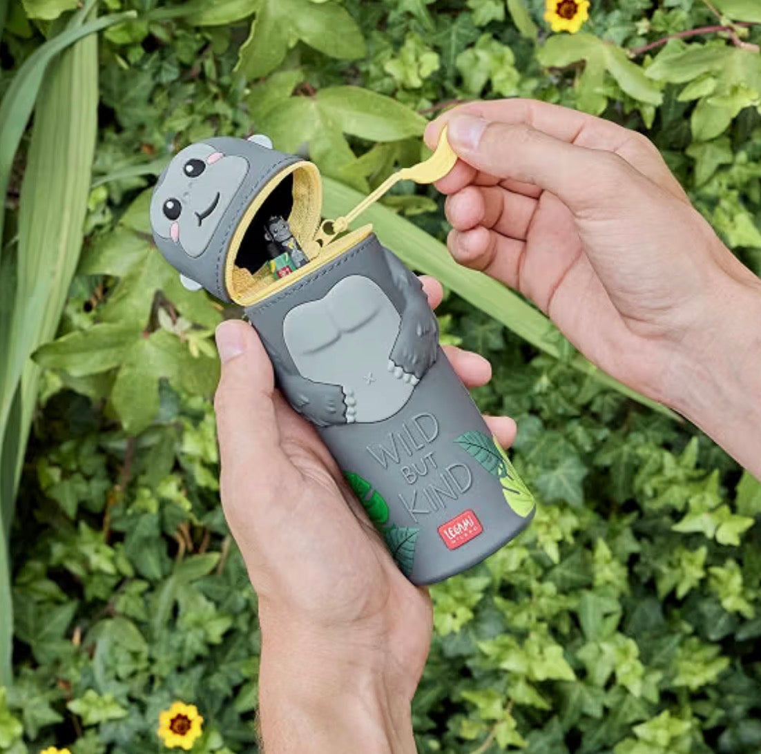 Gorilla "Wild but Kind" 2-in-1 Silicone Pencil Case - Kawaii