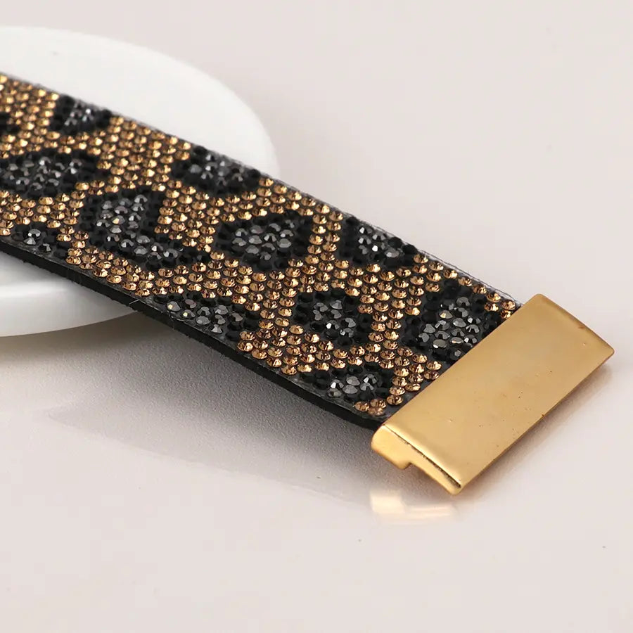 Bronze mix animal print cuff