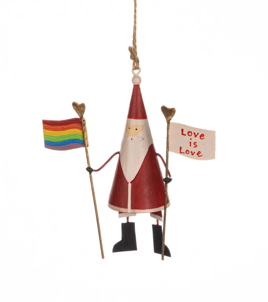 Love is Love Santa pride Christmas decoration.