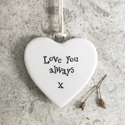 Love you always small ceramic heart by East of India